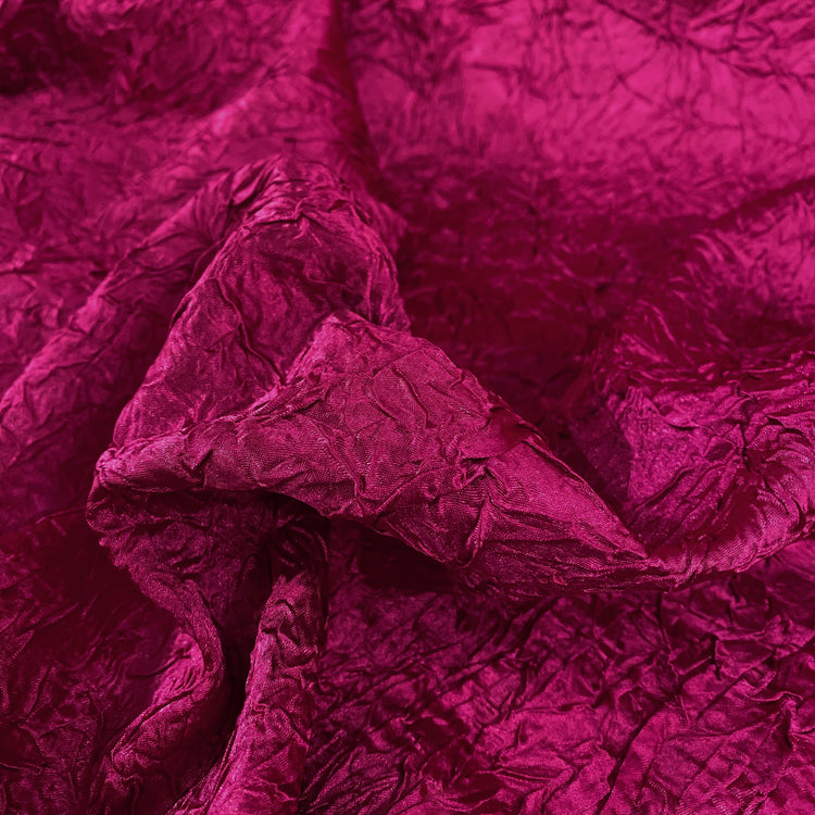 Satin Bonded Plisse - Cerise