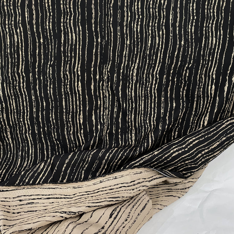 Embossed Painted Stripe Jacquard - Black/Tan