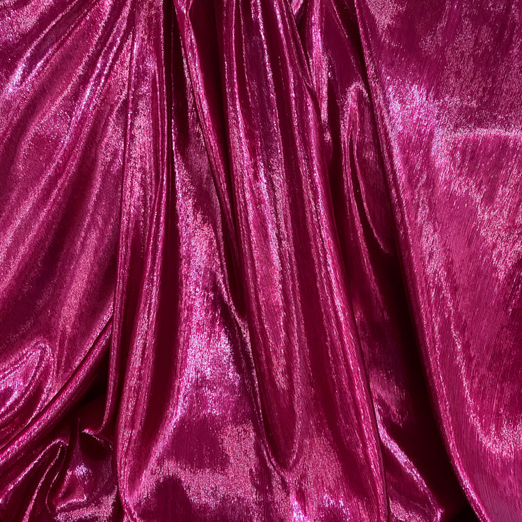 Brushed Metallic Long-pile Velvet - Deep Pink