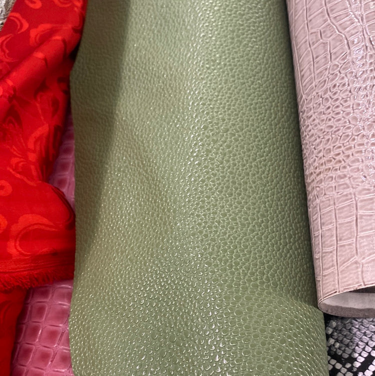 Patent Snake Faux Leather - Fine Pattern - Sea Green