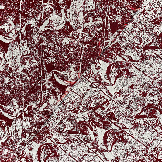 Baroque Garden Poly/Cotton Jacquard  - Dark Red