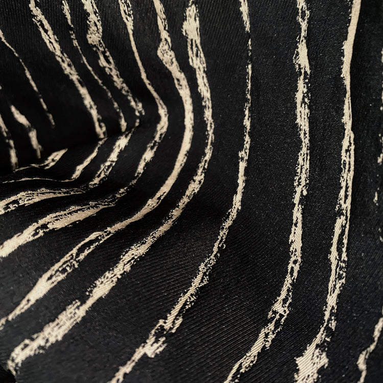 Embossed Painted Stripe Jacquard - Black/Tan