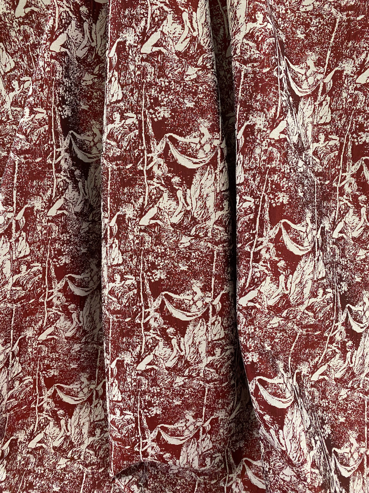 Baroque Garden Poly/Cotton Jacquard  - Dark Red