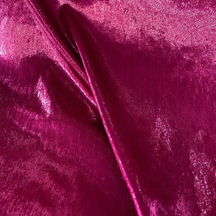 Brushed Metallic Long-pile Velvet - Deep Pink