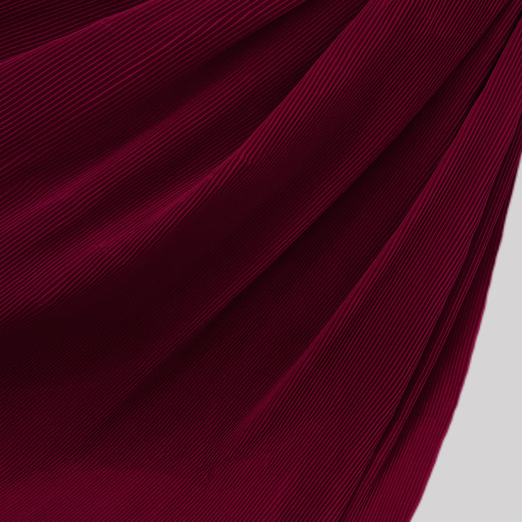 Accordion-Pleated Taffeta - Dark Red