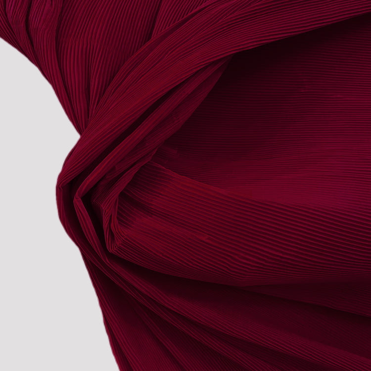 Accordion-Pleated Taffeta - Dark Red