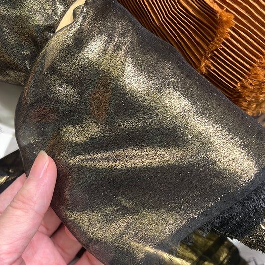 Sheer Foiled Chiffon - Gold/Black