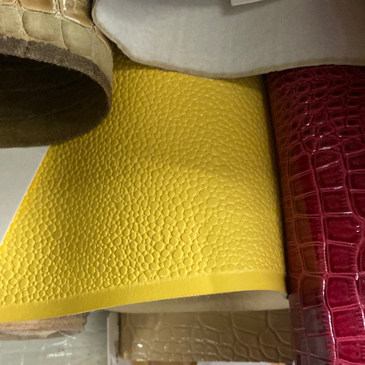 Snake Faux Leather - Fine Pattern - Yellow