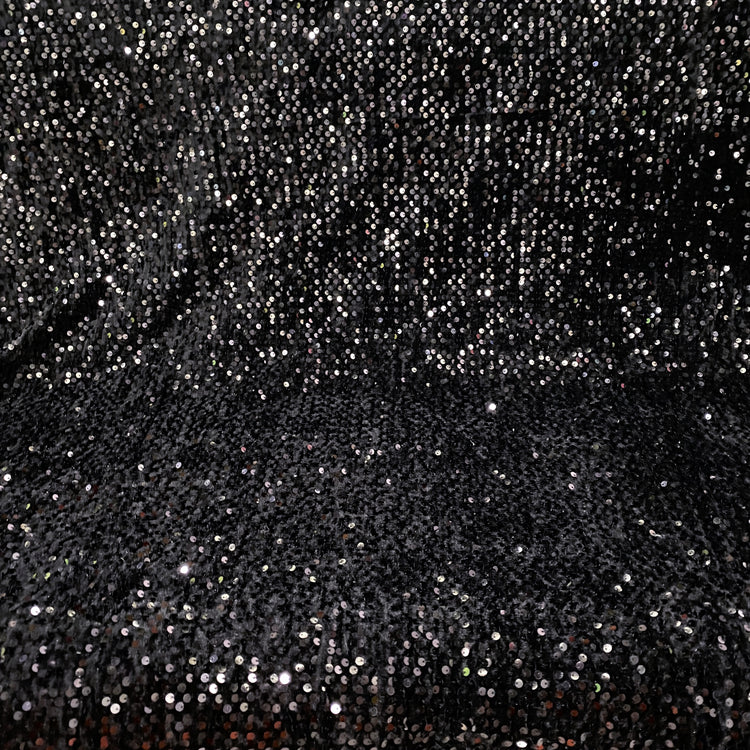 Sequinned Velour - Black/Silver