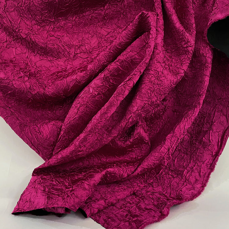 Satin Bonded Plisse - Cerise