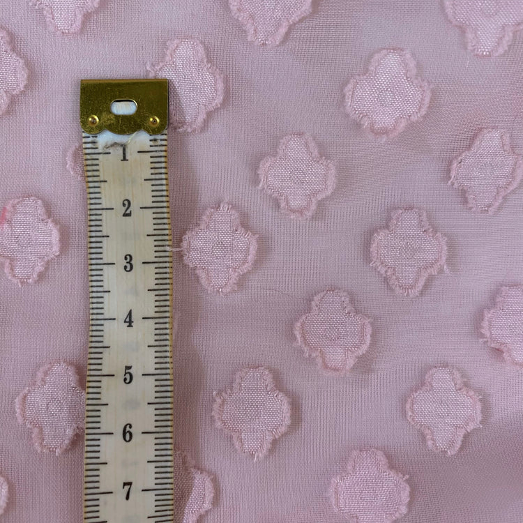 Floral Appliqué Chiffon - Light Pink