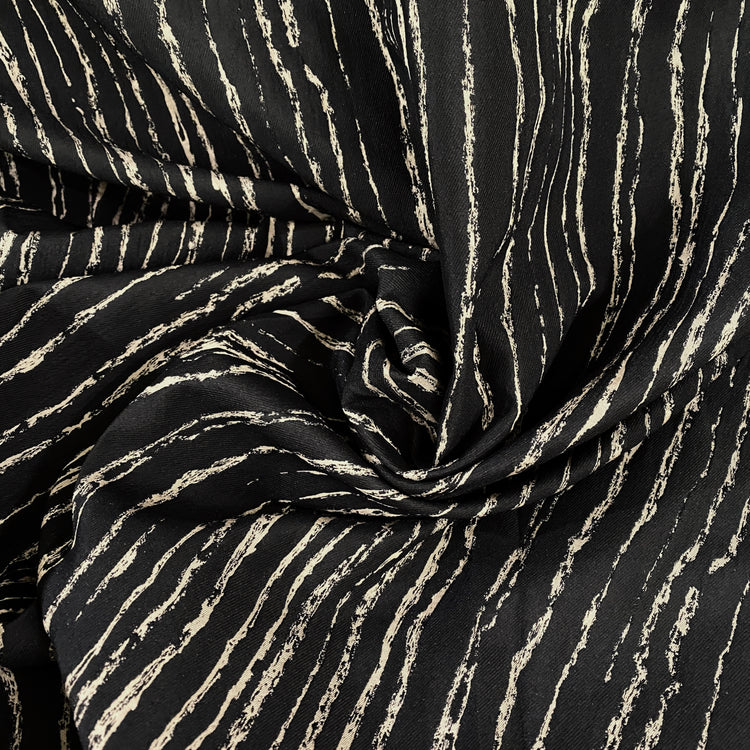 Embossed Painted Stripe Jacquard - Black/Tan