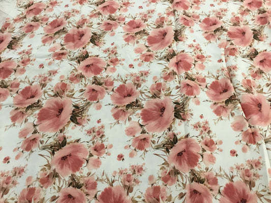 Ornate Rose Twill - Pale Pink/Pale Violet Red/Rosy Brown