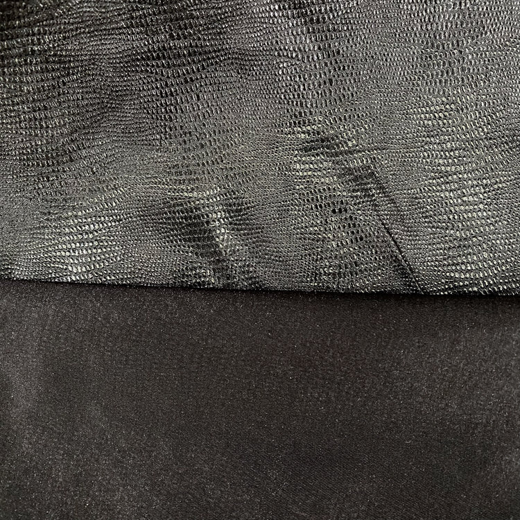 Snake Skin Finished Satin - Black