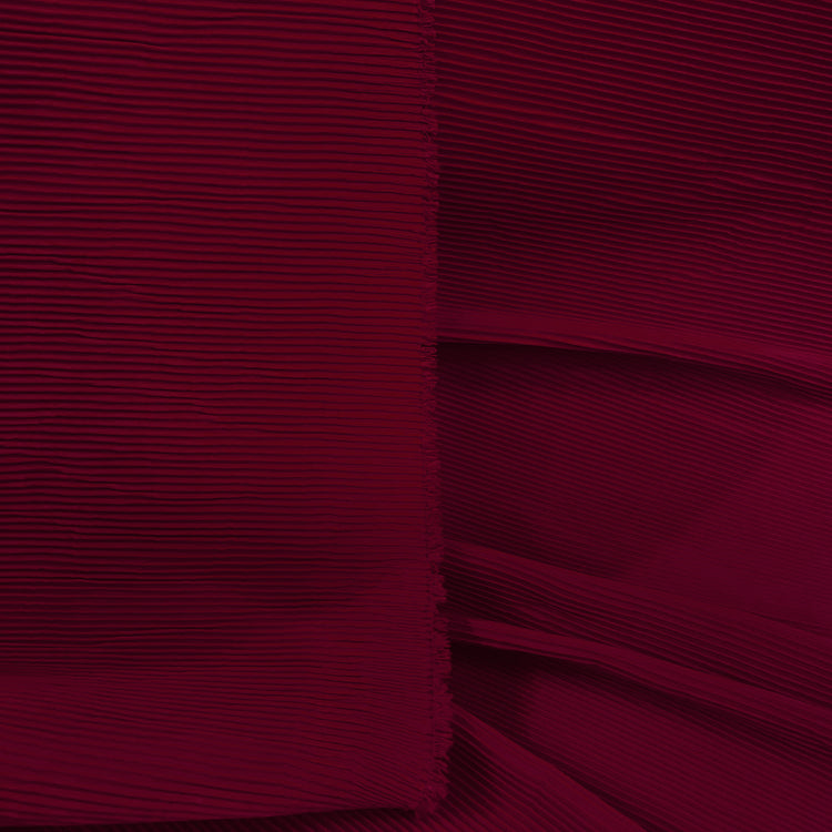 Accordion-Pleated Taffeta - Dark Red