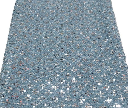 Sequinned Sparkle Denim - Light Blue