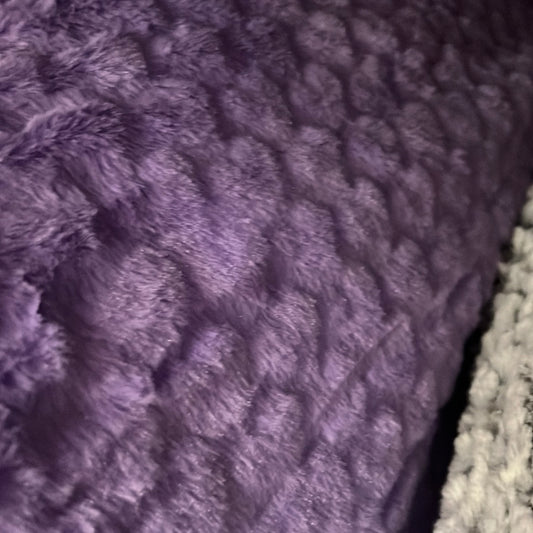 Heart Motif Scaled Faux Fur - Short Pile - Light Purple