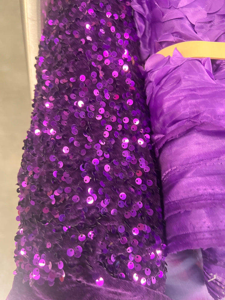 Sequinned Velour - Deep Purple.