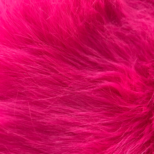 Faux Fox Fur - Medium Pile - Hot Pink