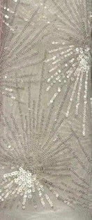 Fireworks Sequined Mesh - White/Silver