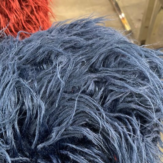 Faux Mongolian Fur - Long Pile - Dark Blue