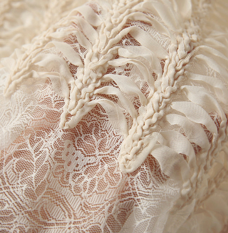 Chiffon Spine Panel Lace - Ivory