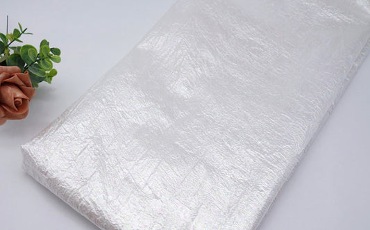 Holographic Foiled Chiffon - White