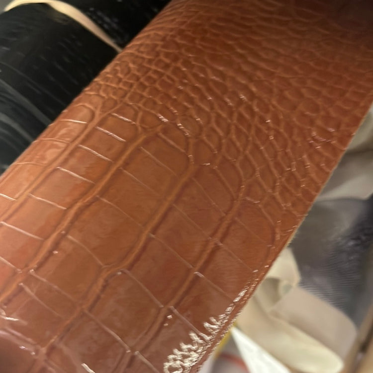 Patent Crocodile Faux Leather - Small Pattern - Peach