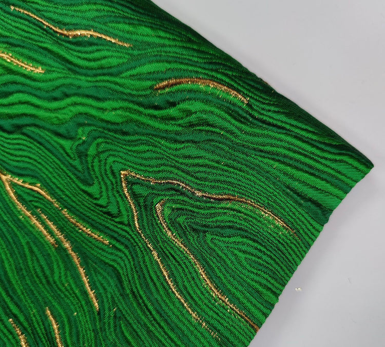 Contour Wave Brocade - Copper Metallic/Dark Green