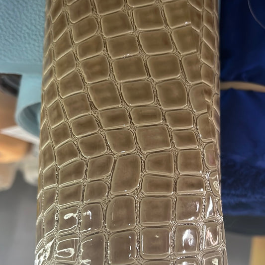 Patent Alligator Faux Leather - Medium Pattern - Wheat