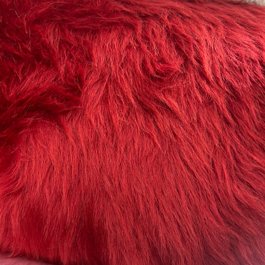 Faux Mink Fur - Short Medium Pile - Crimson