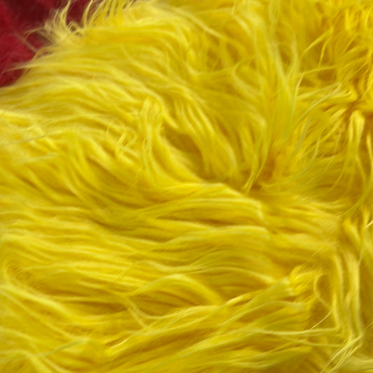 Faux Mongolian Fur - Long Pile -  Yellow