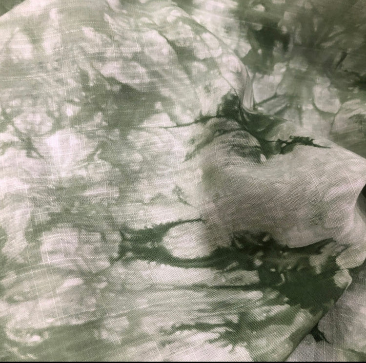 Tie Dyed Cotton Delian - Pale Green