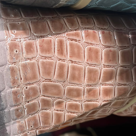 Patent Alligator Faux Leather - Medium Pattern - Light Salmon